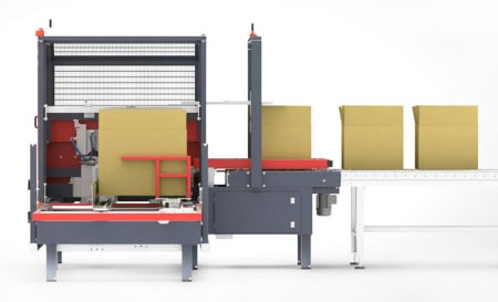 Automatic Case Erector showing large boxes