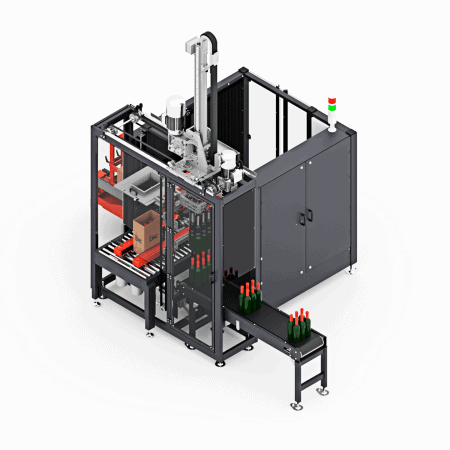 compact automatic case packer machine for wine bottles
