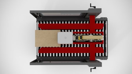 overhead image of the semi automatic case sealer machine