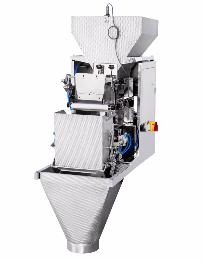 1 head linear weighing machine on white background