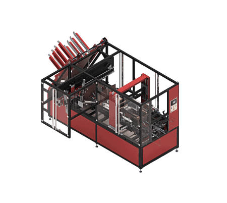 Wraparound case packer large product overhead image