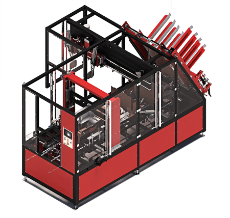 Wraparound case packer large product image in red