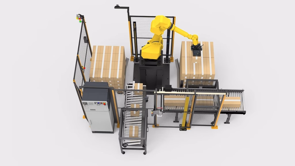 Automatic robotic palletiser machine