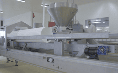 Complete bucket line large machine in factory setting
